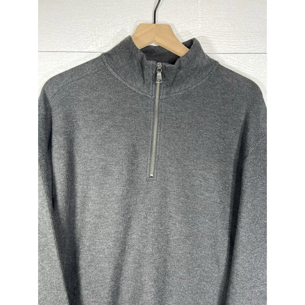 Banana Republic XL Quarter Zip Zipper Pullover Sweater Gray Comfortable Casual